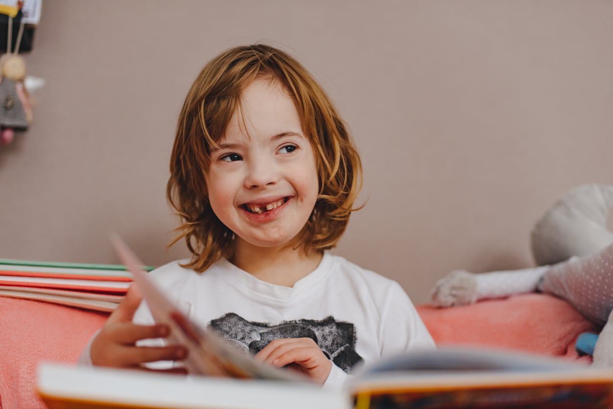 Autistic Girl Reading