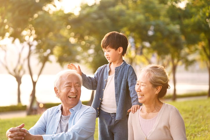 boy with autism hanging out with grandparents