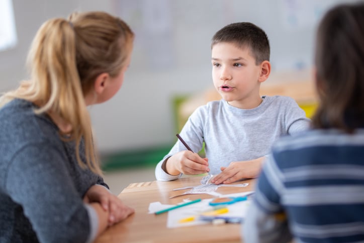 echolalia in autism boy at school