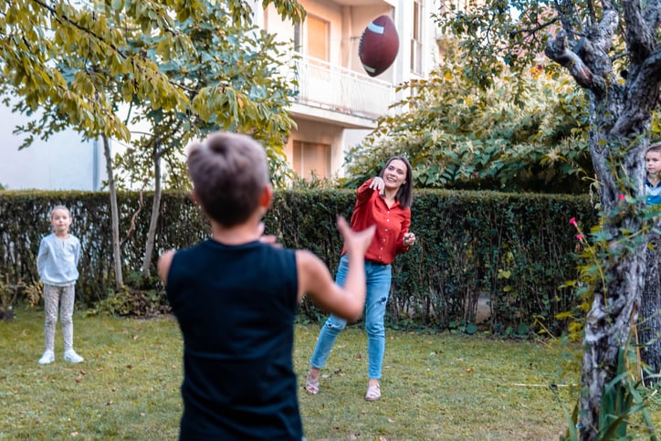 family playing tag
