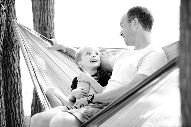 parent talking with autistic child
