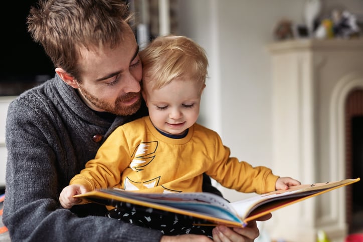 father and son autism learning sight words