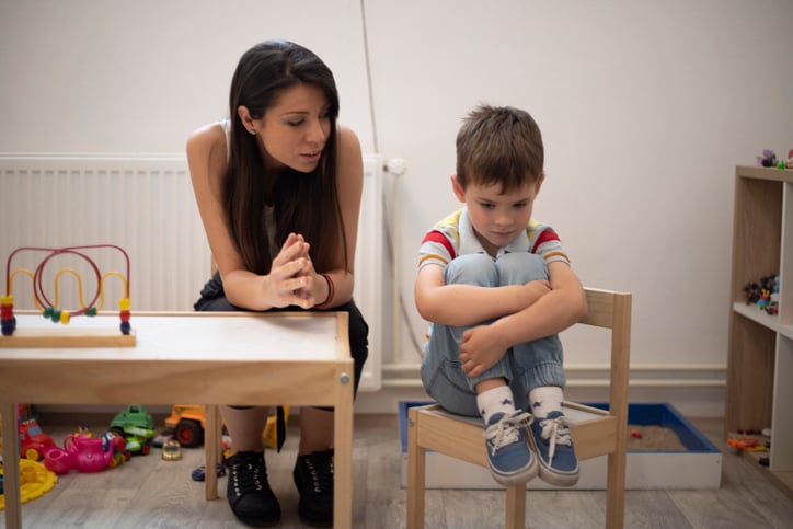 Five years old boy with autism not cooperating with his psychotherapist.