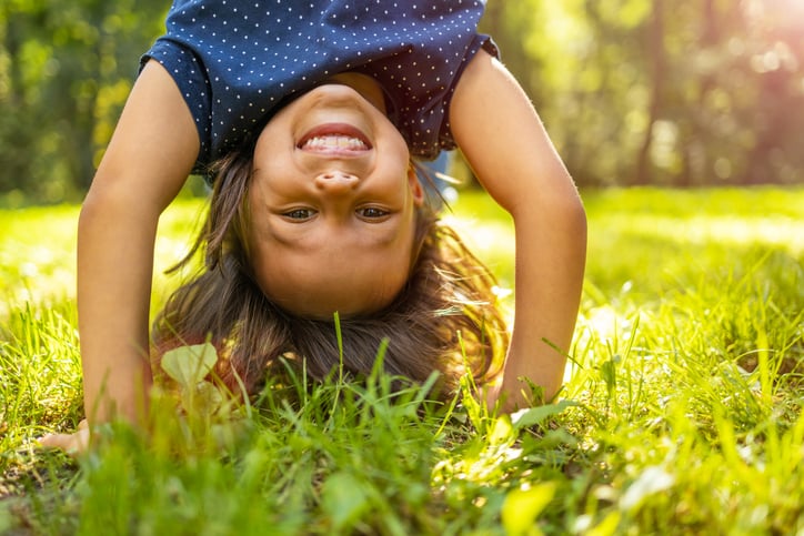 happy child playing outside