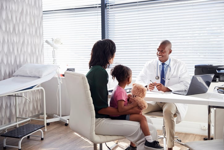 black family meeting with doctor