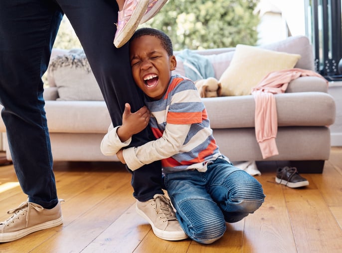 boy with autism having a tantrum