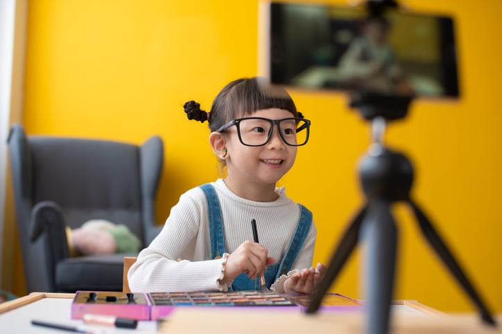 child with autism video recording