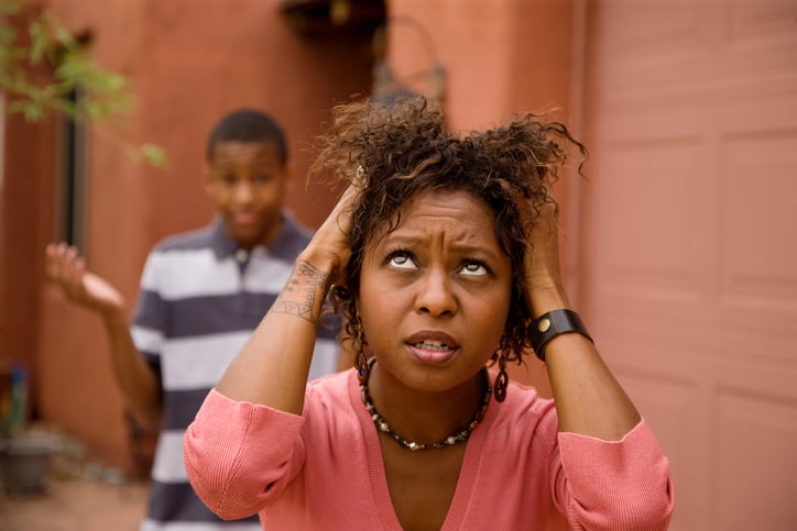 mother frustrated with her son