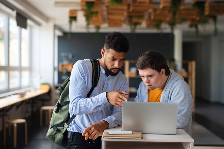 student with disabilities receiving mentorship at school