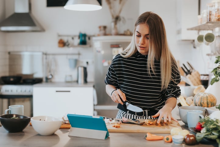 woman with autism learning to cook