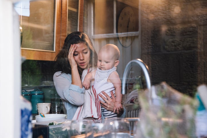 overwhelmed mother of children with autism