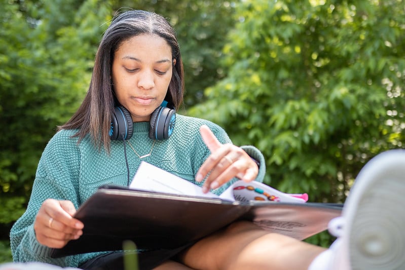 Teenage girl with book